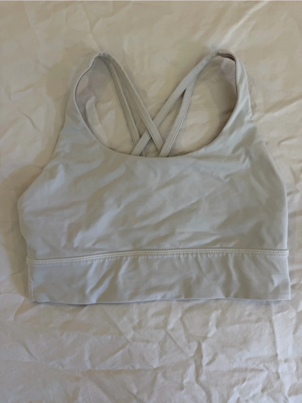 Lululemon Strappy Sports Bra in White and Taupe